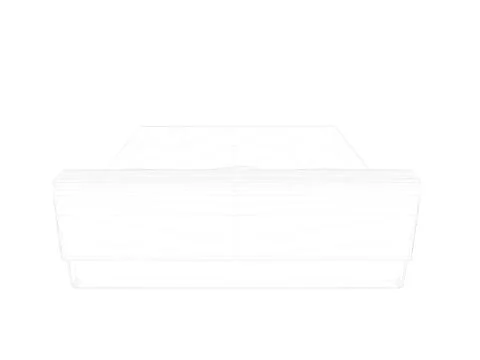 3d rendering of a lined bed on a white background Stock Illustration