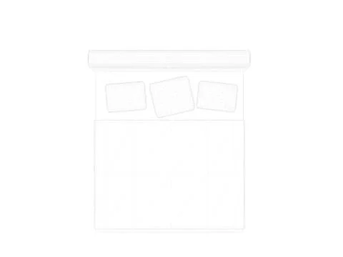 3d rendering of a lined bed on a white background Stock Illustration