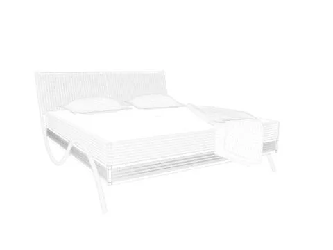3d rendering of a lined bed on a white background Stock Illustration