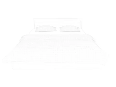 3d rendering of a lined bed on a white background Stock Illustration