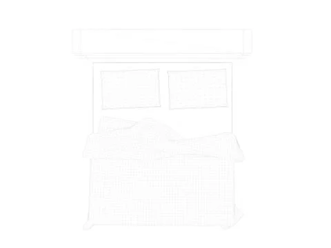 3d rendering of a lined bed on a white background Stock Illustration