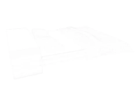 3d rendering of a lined bed on a white background Stock Illustration
