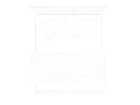 3d rendering of a lined bed on a white background Stock Illustration