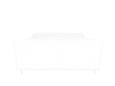 3d rendering of a lined bed on a white background Stock Illustration