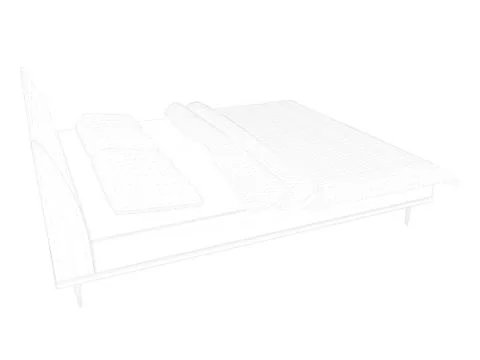 3d rendering of a lined bed on a white background Stock Illustration