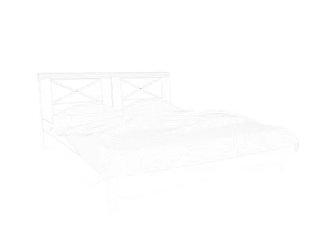 3d rendering of a lined bed on a white background Stock Illustration