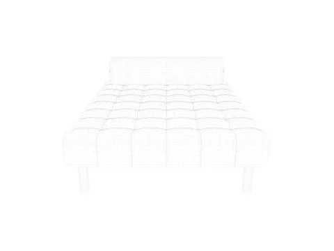 3d rendering of a lined bed on a white background Stock Illustration
