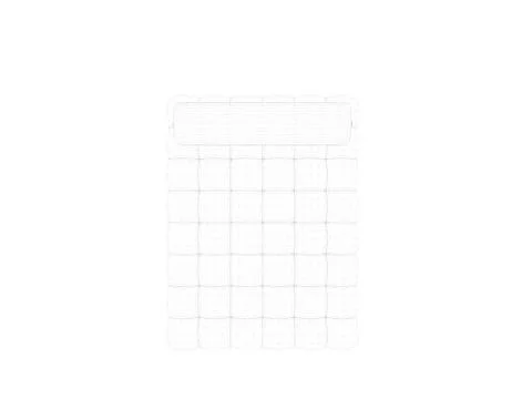 3d rendering of a lined bed on a white background Stock Illustration