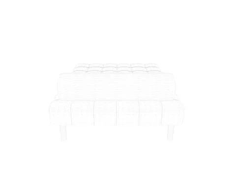 3d rendering of a lined bed on a white background Stock Illustration