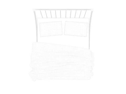 3d rendering of a lined bed on a white background Stock Illustration