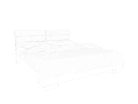 3d rendering of a lined bed on a white background Stock Illustration