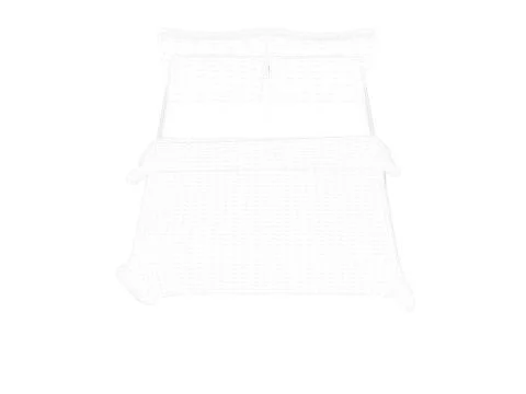 3d rendering of a lined bed on a white background Stock Illustration