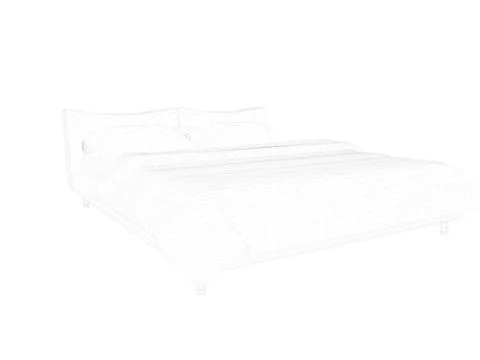 3d rendering of a lined bed on a white background Stock Illustration