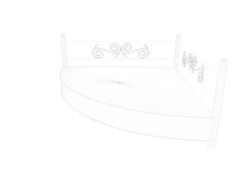 3d rendering of a lined bed on a white background Stock Illustration