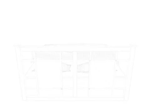 3d rendering of a lined bed on a white background Stock Illustration