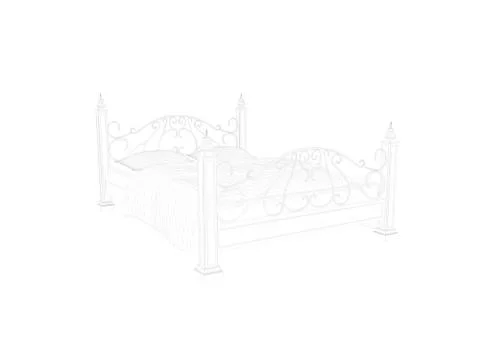 3d rendering of a lined bed on a white background Stock Illustration