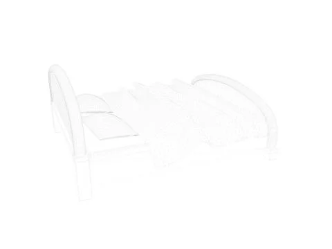 3d rendering of a lined bed on a white background Stock Illustration