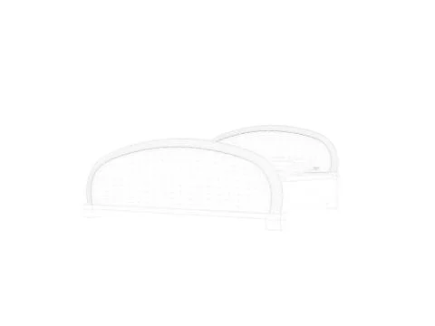 3d rendering of a lined bed on a white background Stock Illustration