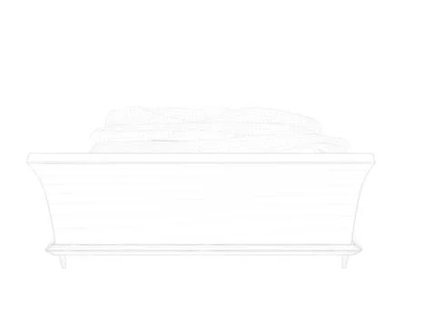 3d rendering of a lined bed on a white background Stock Illustration