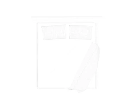 3d rendering of a lined bed on a white background Stock Illustration