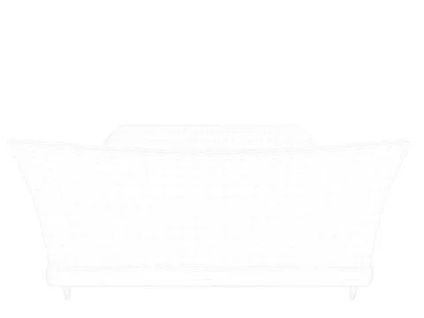 3d rendering of a lined bed on a white background Stock Illustration