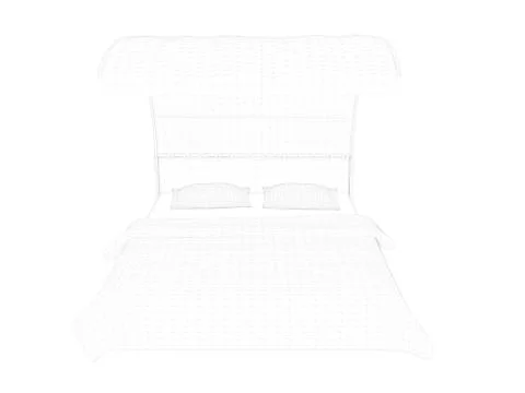 3d rendering of a lined bed on a white background Stock Illustration