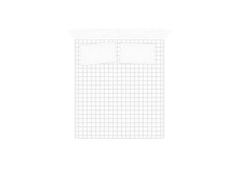 3d rendering of a lined bed on a white background Stock Illustration