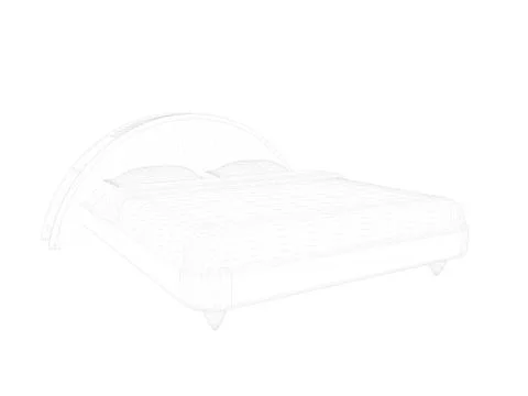 3d rendering of a lined bed on a white background Stock Illustration