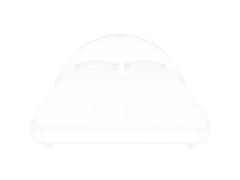 3d rendering of a lined bed on a white background Stock Illustration