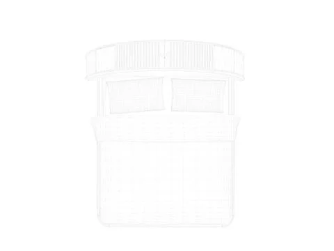 3d rendering of a lined bed on a white background Stock Illustration