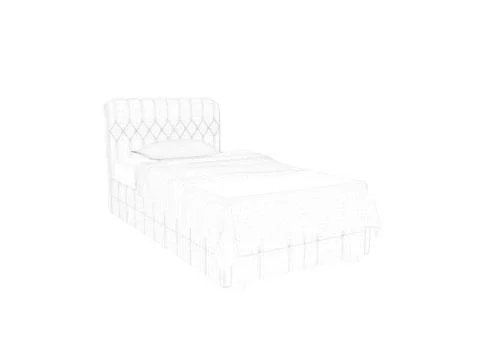 3d rendering of a lined bed on a white background Stock Illustration