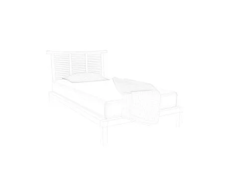 3d rendering of a lined bed on a white background Stock Illustration