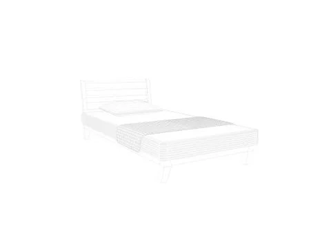 3d rendering of a lined bed on a white background Stock Illustration