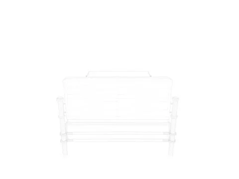 3d rendering of a lined bed on a white background Stock Illustration