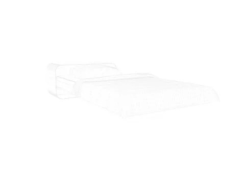 3d rendering of a lined bed on a white background Stock Illustration