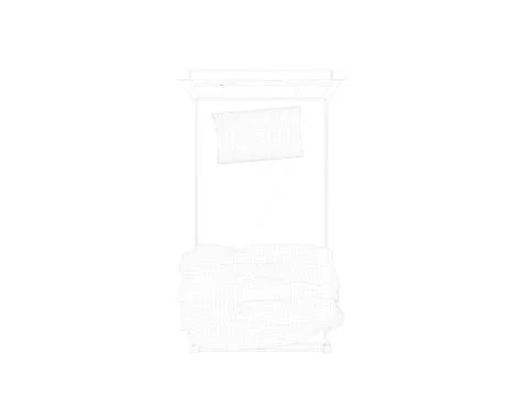 3d rendering of a lined bed on a white background Stock Illustration