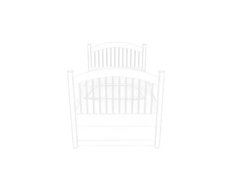3d rendering of a lined bed on a white background Stock Illustration
