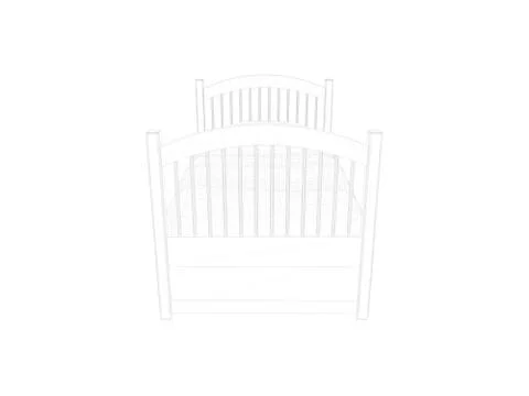 3d rendering of a lined bed on a white background Stock Illustration