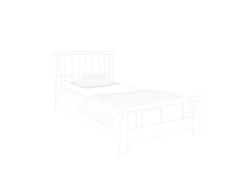3d rendering of a lined bed on a white background Stock Illustration