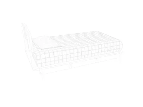 3d rendering of a lined bed on a white background Stock Illustration