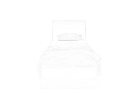 3d rendering of a lined bed on a white background Stock Illustration