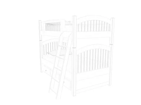 3d rendering of a lined bed on a white background Stock Illustration