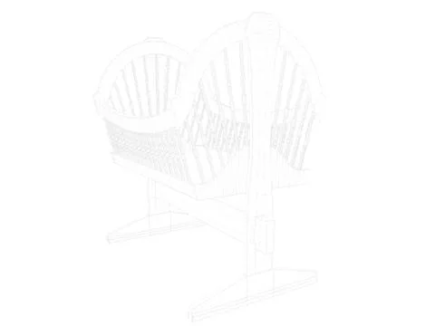 3d rendering of a lined bed on a white background Stock Illustration