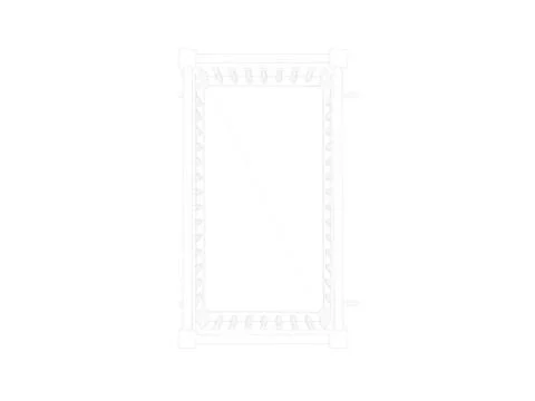 3d rendering of a lined bed on a white background Stock Illustration