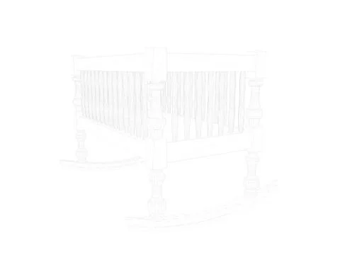 3d rendering of a lined bed on a white background Stock Illustration