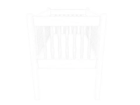 3d rendering of a lined bed on a white background Stock Illustration