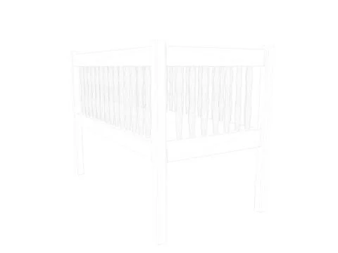 3d rendering of a lined bed on a white background Stock Illustration