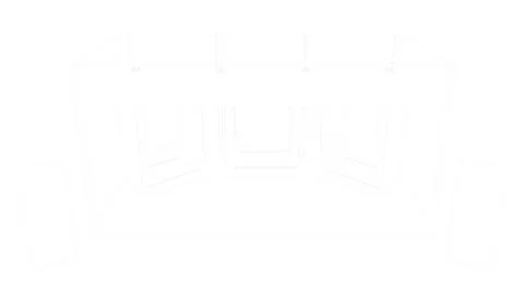 3d rendering of a lined exhibition design with booths Stock Illustration