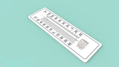 3D rendering of a liquid based weather thermometer a measuring instrument used Stock Illustration