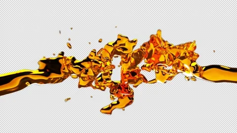 3d rendering, liquid gold splash. Stock Footage 166154481
